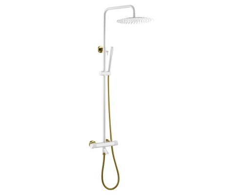 Стойка для душа c термостатом Boheme Uno White Gold