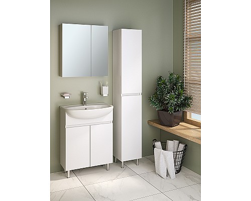 Зеркальный шкаф Runo Лада 60 00-00001159 Белый