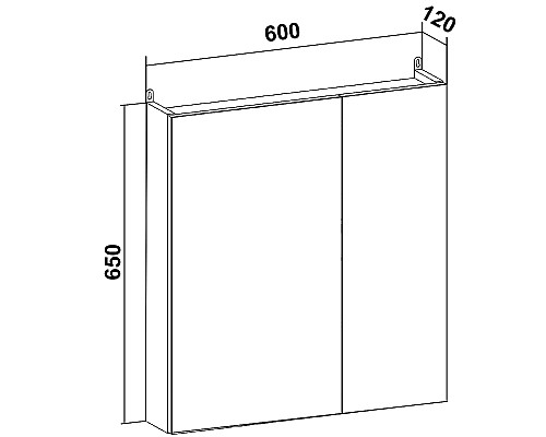 Зеркальный шкаф Runo Лада 60 00-00001159 Белый