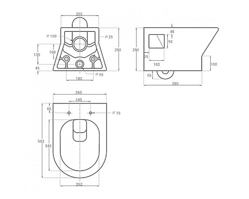 Унитаз подвесной Good Door Compakt УНИ0001