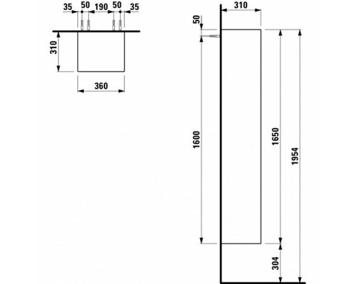 Шкаф пенал Laufen Palomba 36 R 4.0675.2.180.220.1 подвесной Белый матовый