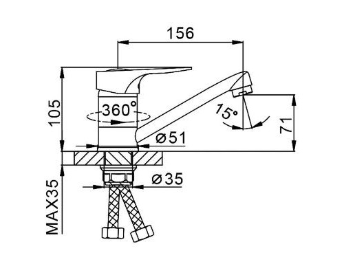Смеситель для кухни Frap H04 F4504-2 Хром