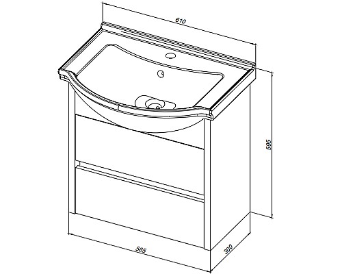 Тумба под раковину Aquanet Сидней 60 243668 подвесная Дуб рошелье