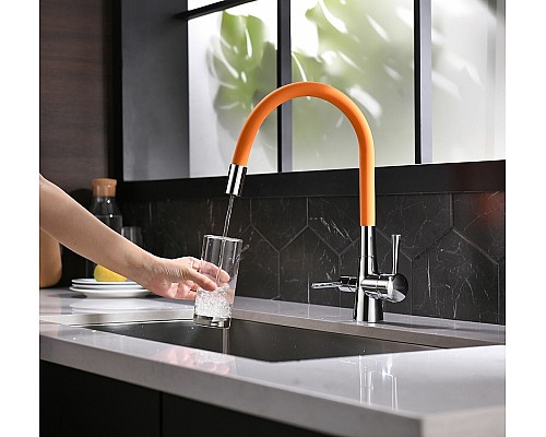 Смеситель для кухни Lemark Comfort LM3075C Хром Черный