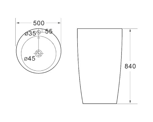 Раковина SantiLine 50 SL-4004C Декоративная