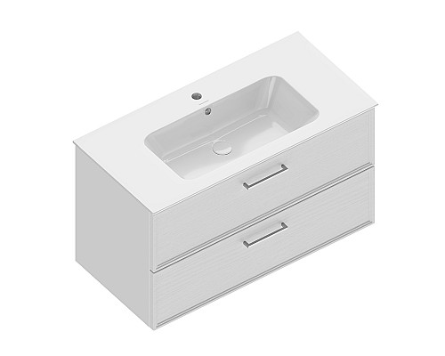 Тумба под раковину Kerama Marazzi PIANO Classic подвесная с ящиками 95, белый матовый