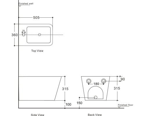 Биде Aquanet Tavr 2.0 B2