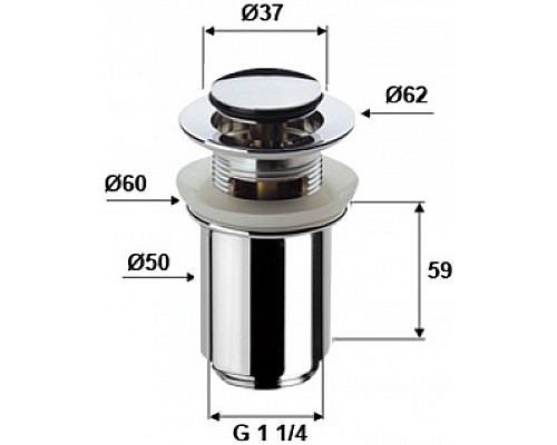 Донный клапан Remer 906CC114 Хром Донный клапан Remer 906CC114 Хром