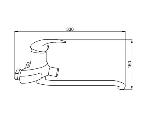 Смеситель для ванны Сантаком StOmega 3309-3 универсальный Хром