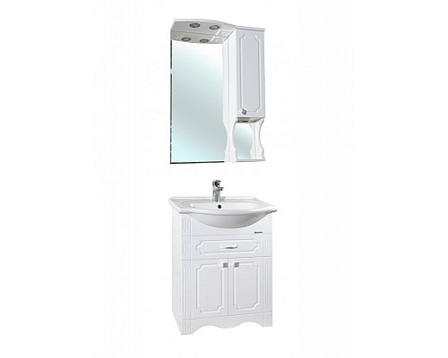 Зеркало со шкафом Bellezza Кантри 65 с подсветкой R Белое