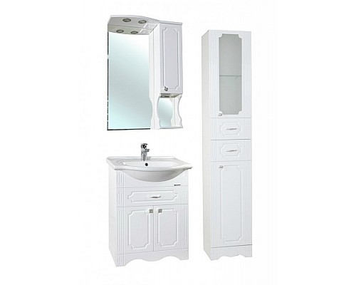 Зеркало со шкафом Bellezza Кантри 65 с подсветкой R Белое
