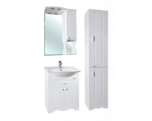 Зеркало со шкафом Bellezza Кантри 65 с подсветкой R Белое