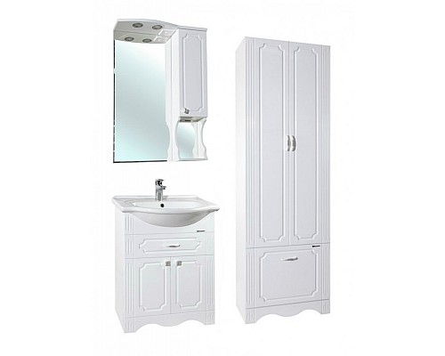 Зеркало со шкафом Bellezza Кантри 65 с подсветкой R Белое