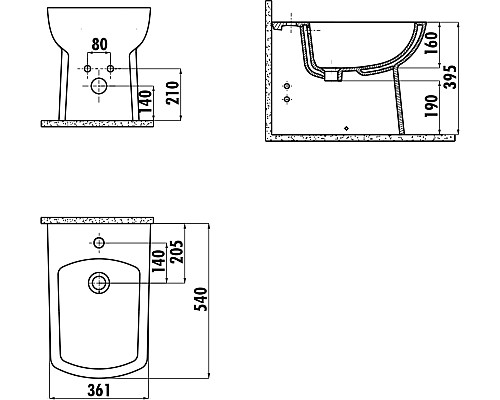 Биде Creavit Lara LR500-00CB00E-0000 Белое