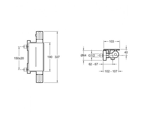 Смеситель для душа Jacob Delafon Metro E21767-CP с термостатом Хром