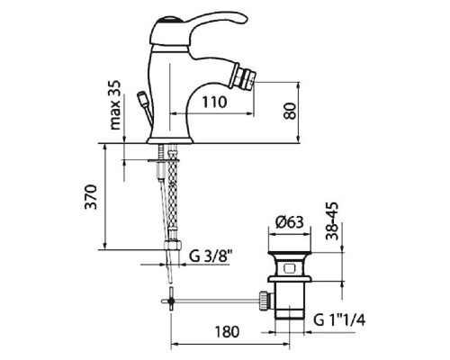 Смеситель для биде Webert Aurora AU840102015