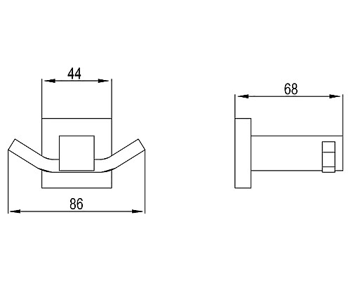 Крючок двойной Timo Selene 10012/00 хром