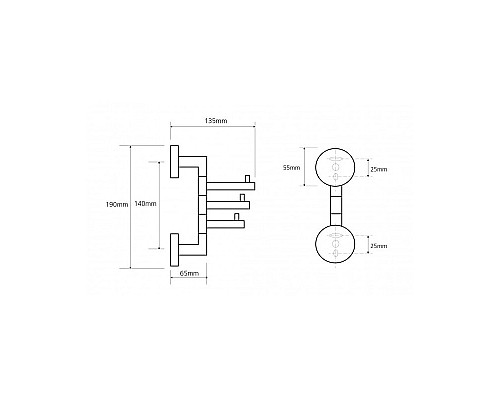 Крючок тройной поворотный Bemeta 104206072