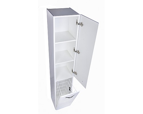 Шкаф-пенал Style Line Каре 30 L с корзиной, белая