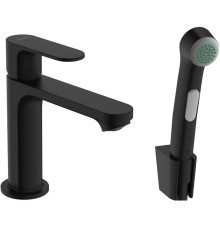 Смеситель для раковины Hansgrohe Rebris S с гигиеническим душем Черный матовый