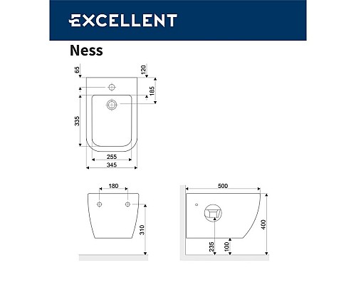 Подвесное биде Excellent Ness Подвесное биде Excellent Ness
