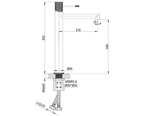 Смеситель для раковины Vincea Desire VBF-1D2CH Хром