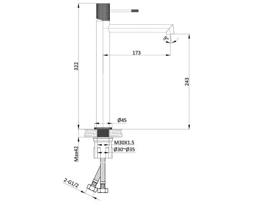 Смеситель для раковины Vincea Desire VBF-1D2CH Хром