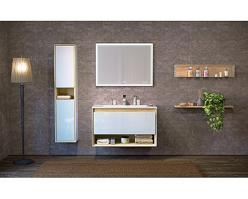 Зеркало Jorno Glass 100 Gla.02.92/W с подсветкой с сенсорным выключателем с часами и обогревом Зеркало Jorno Glass 100 Gla.02.92/W с подсветкой с сенсорным выключателем с часами и обогревом