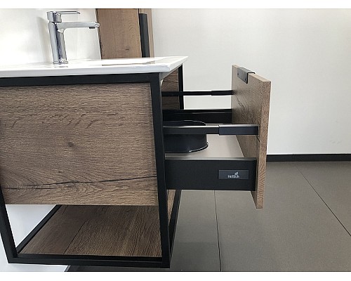 Тумба с раковиной Comforty Бонн 75 00-00006487 подвесная Дуб темный