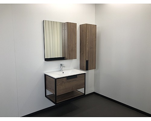 Тумба с раковиной Comforty Бонн 75 00-00006487 подвесная Дуб темный