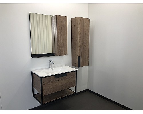 Тумба с раковиной Comforty Бонн 75 00-00006487 подвесная Дуб темный