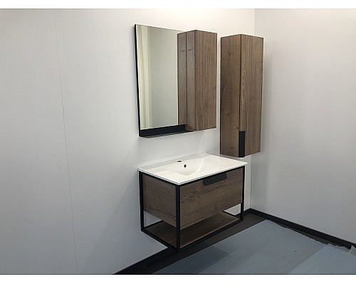 Тумба с раковиной Comforty Бонн 75 00-00006487 подвесная Дуб темный