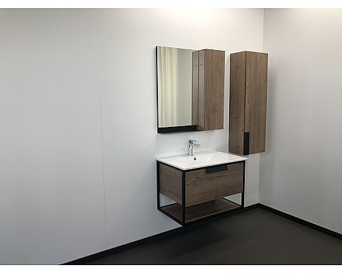 Тумба с раковиной Comforty Бонн 75 00-00006487 подвесная Дуб темный