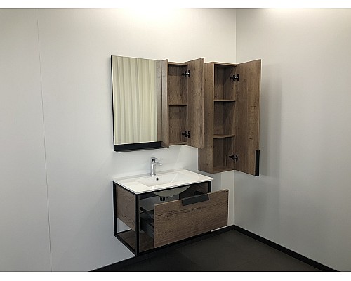 Тумба с раковиной Comforty Бонн 75 00-00006487 подвесная Дуб темный