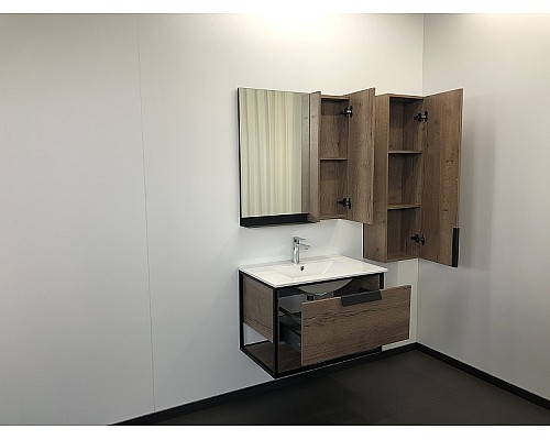 Тумба с раковиной Comforty Бонн 75 00-00006487 подвесная Дуб темный