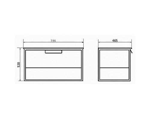Тумба с раковиной Comforty Бонн 75 00-00006487 подвесная Дуб темный