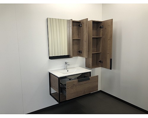 Тумба с раковиной Comforty Бонн 75 00-00006487 подвесная Дуб темный