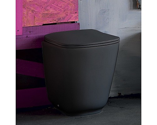 Унитаз Kerasan Tribeca 511831 приставной Черный матовый без сиденья