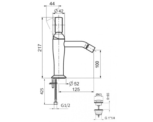 Смеситель для биде Webert Opera OA840102985