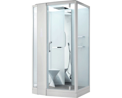Душевая кабина Orans 120x90 L с баней профиль Белый задние стенки Белые