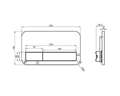 Клавиша смыва Villeroy&Boch ViConnect 922490AN Черная матовая