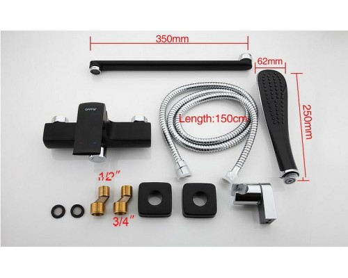 Смеситель для ванны Gappo G50 G2250 универсальный Черный матовый