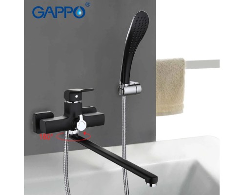 Смеситель для ванны Gappo G50 G2250 универсальный Черный матовый