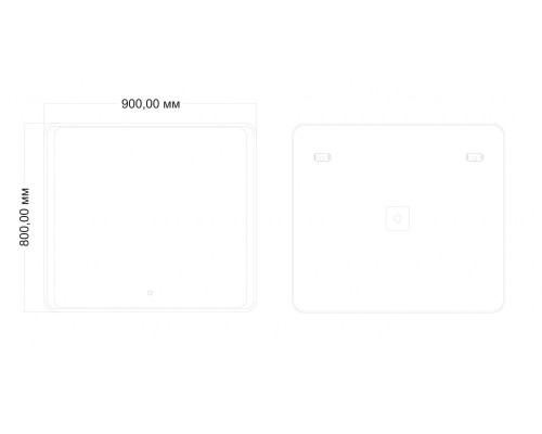 Зеркало Art&Max Elegant AM-Ele-900-800-DS-F с подсветкой с сенсорным выключателем