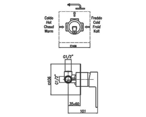 Смеситель для душа Webert Pegaso PE880101015