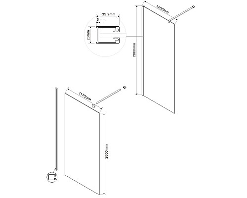 Душевая перегородка Vincea Walk-In 120 VSW-1H120CLG Золото