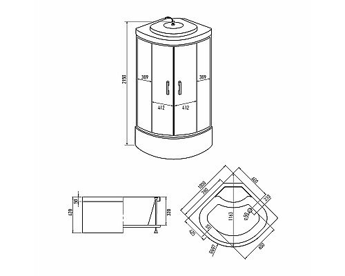 Душевая кабина Erlit Comfort 100х100 ER3510TP-C3-RUS без гидромассажа