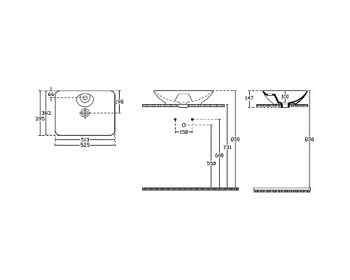 Раковина-чаша Allen Brau Fantasy 53 4.11015.20 Белая