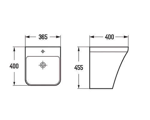 Раковина CeramaLux 36 500P Белая глянцевая
