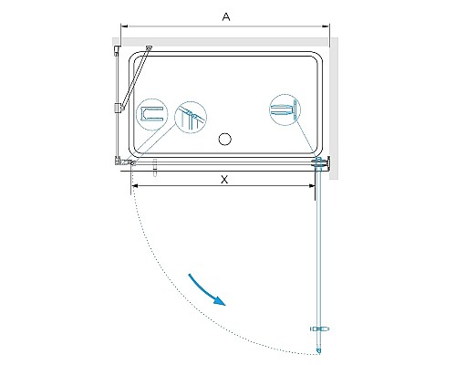 Душевой уголок RGW Hotel HO-045B 90х90 350604599-014 профиль Черный стекло прозрачное